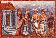 Dido draagot offerings on, illustration by Aeneis of Vergilius, unknow artist